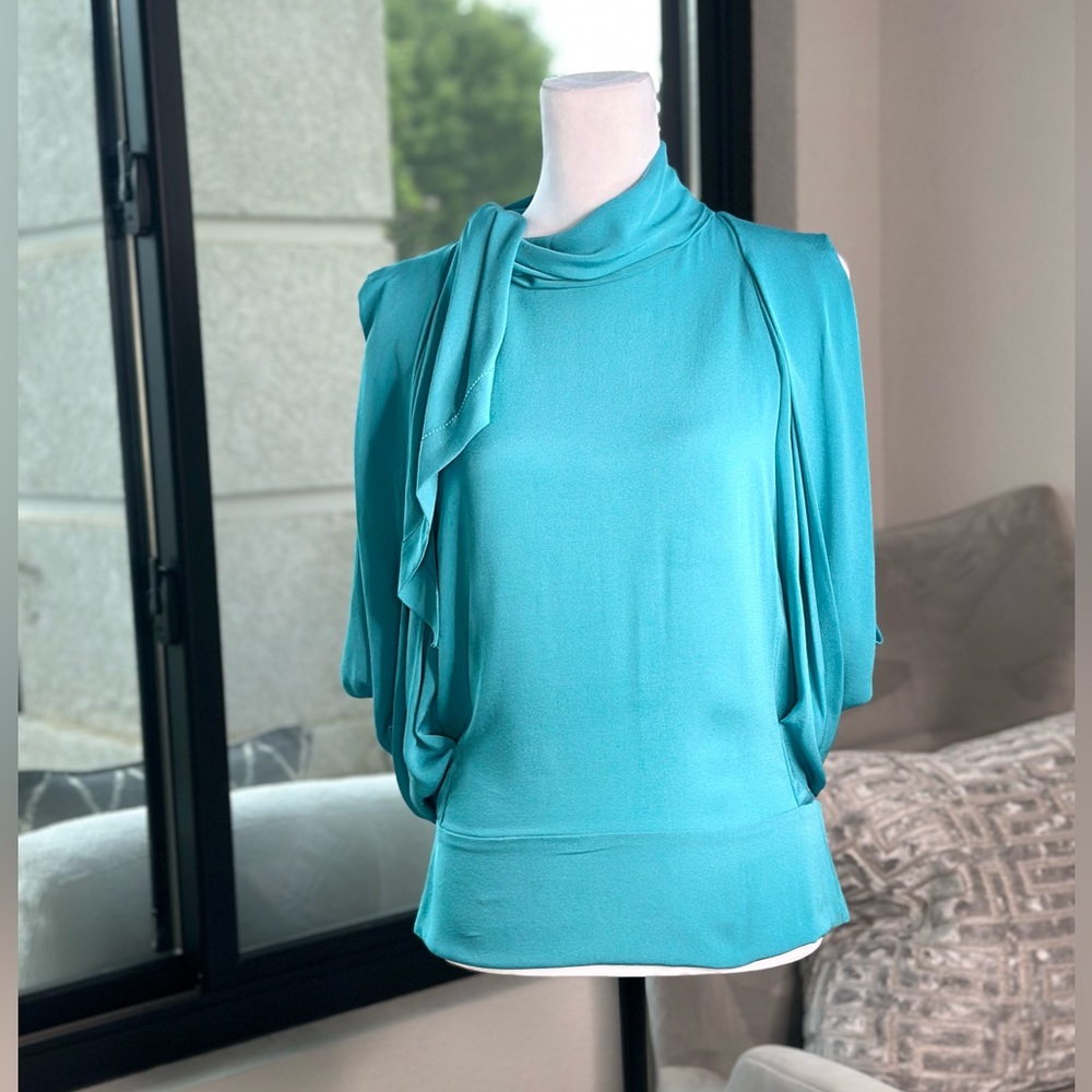 [Diane von Furstenberg] Teal/Cerulean Runway Karella Top